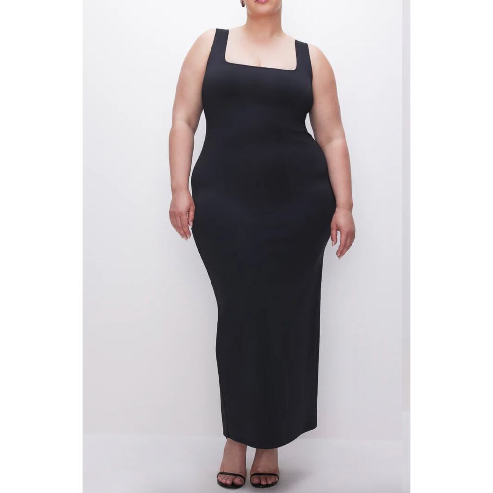 Good American Scuba Maxi Tank Bodycon Dress | Plus Sz 5XL Black NEW